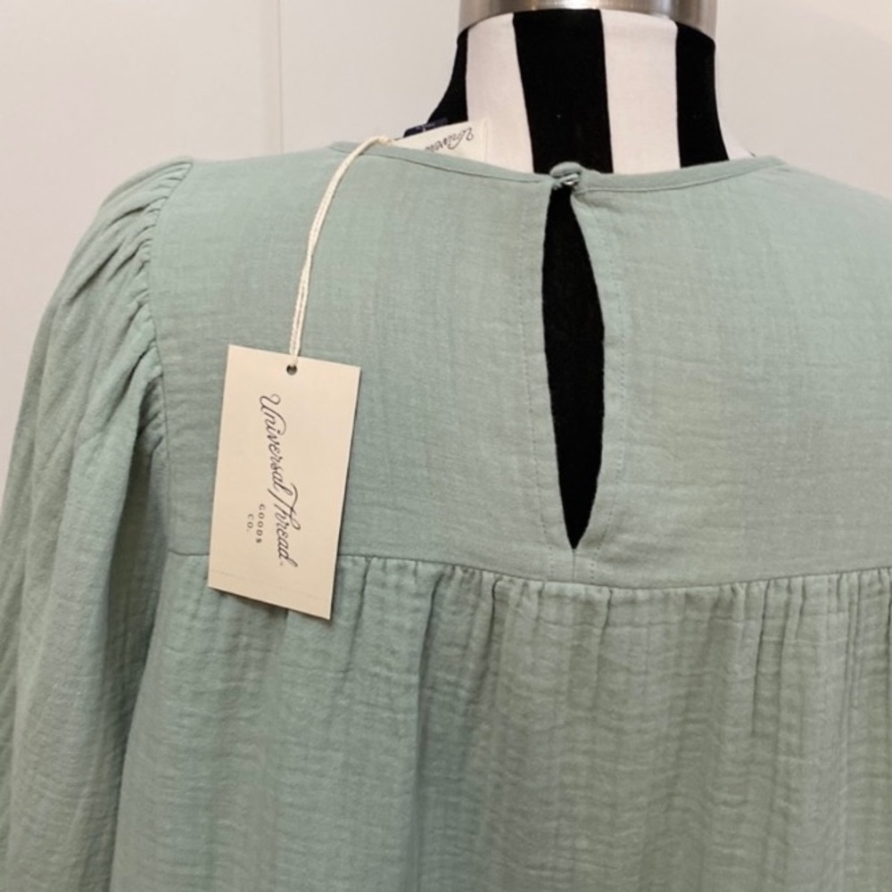 Teal & Mint Green Ombre Short Sleeved Top Sz LG NEW! - Picture 3 of 4
